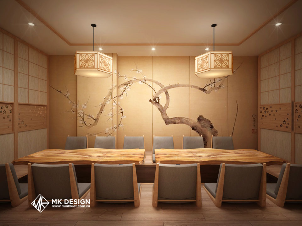 Thiết kế nhà hàng sang trọng phong cách Nhật Bản - Linh Lang - Thiết kế Minh Kiệt Cafe